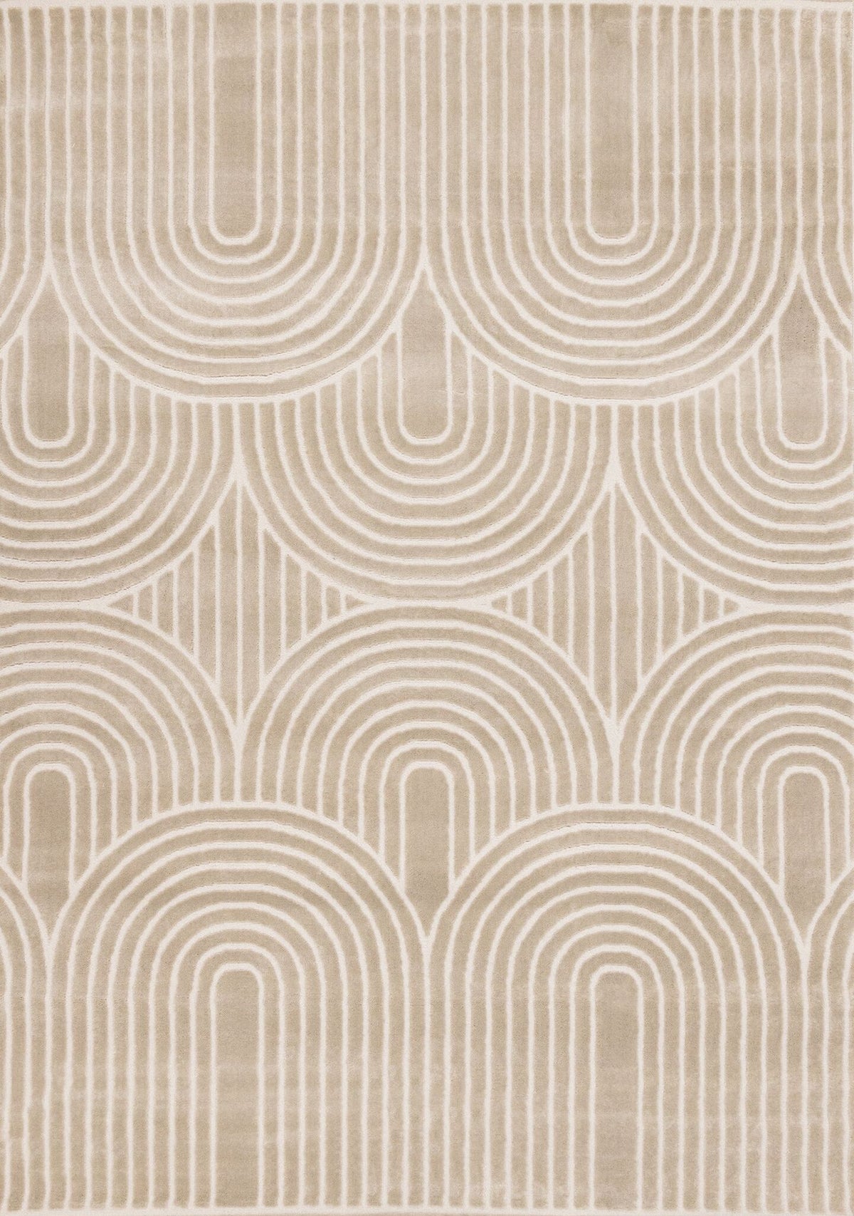 Sculpted Dunes 7'10" x 10'6" Modern Geometric Arches Pattern Area Rug - Cream, Beige
