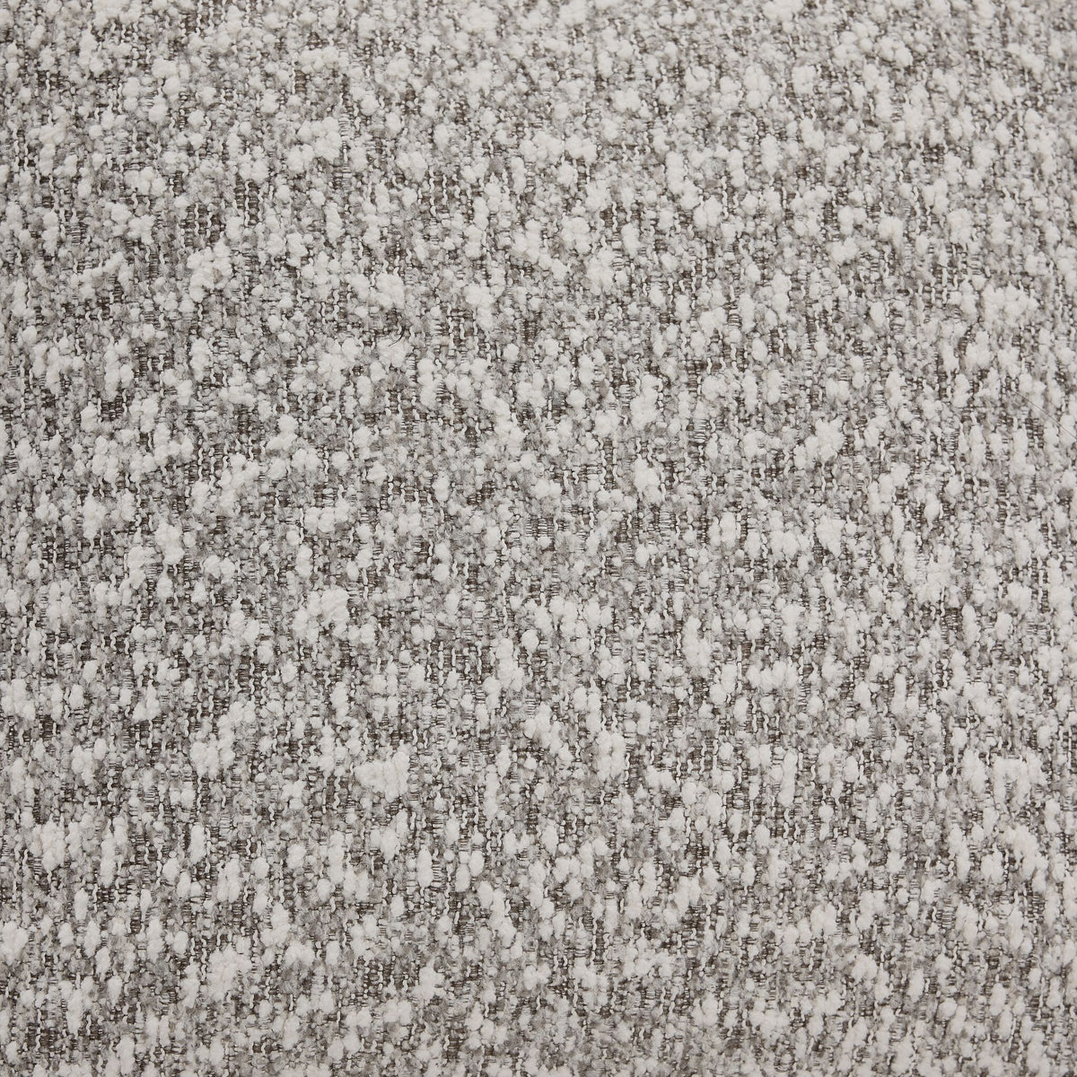 Lucerne close-up showing grey polyester upholstery, cushion edge and seam detail