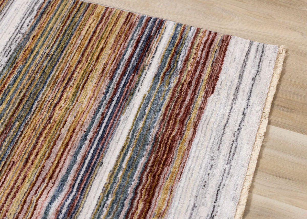 Sunset Glow 7'10" x 10'2" Striped Plush Area Rug