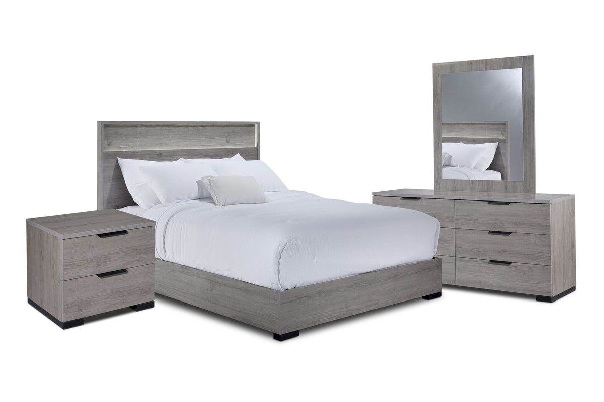 In Full Bloom - Monaco 6 - Piece Queen Bedroom Set - Grey