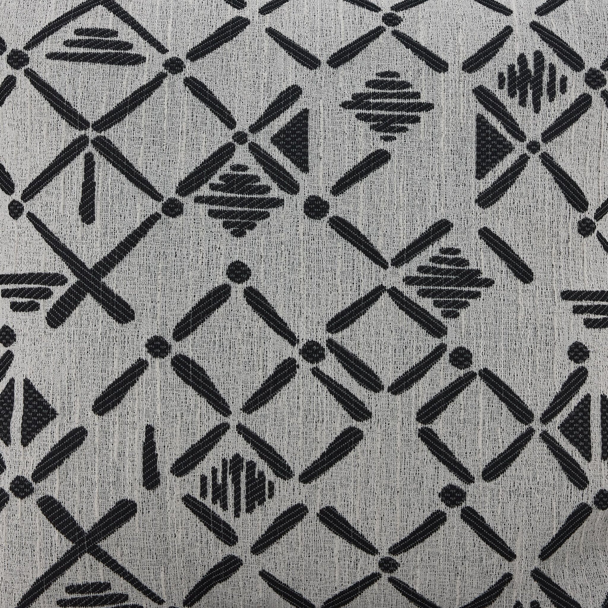 Moncton accent cushion close-up showing black and grey geometric pattern