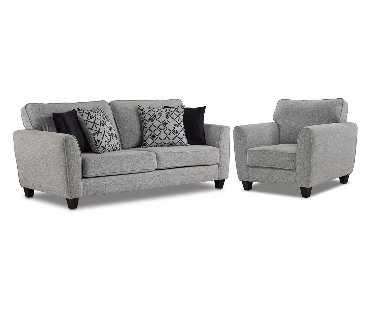 Moncton Sofa and Chair Set - Light Grey