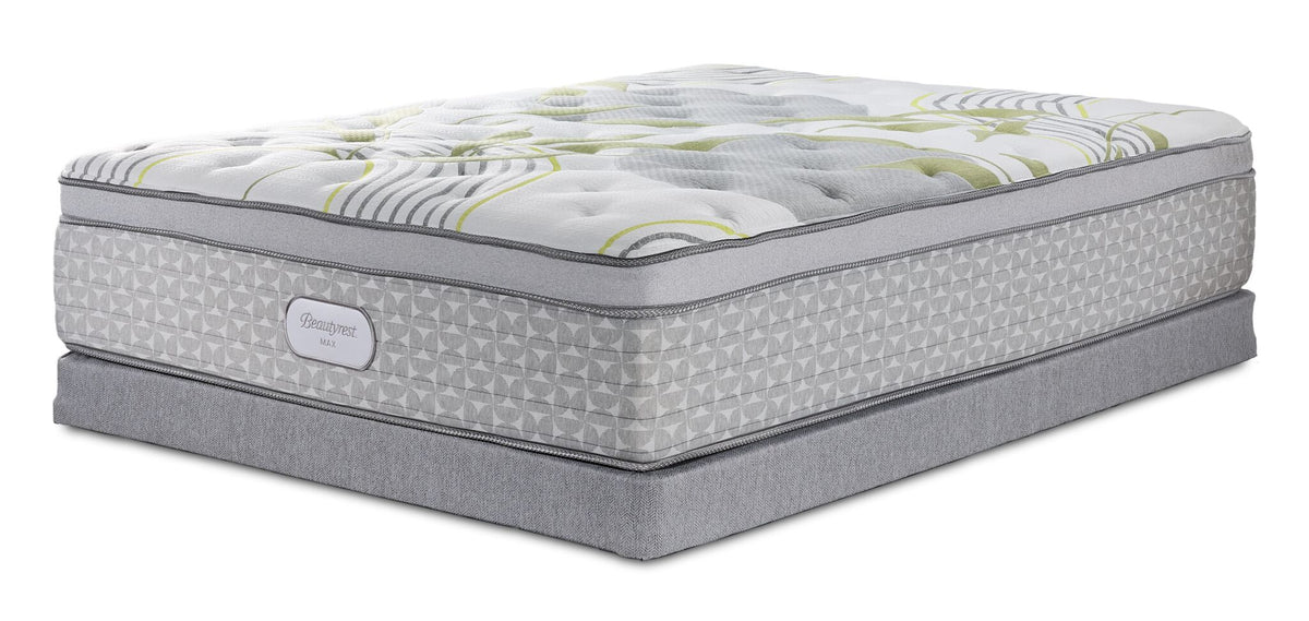 Beautyrest Max Moon Euro Top Plush Twin Mattress and Low Profile Boxspring Set