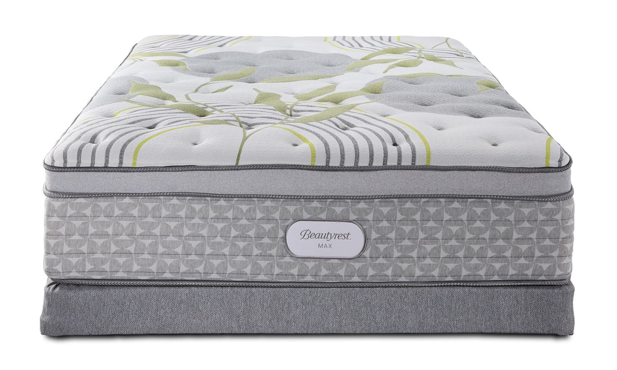 Beautyrest Max Moon Euro Top Plush Twin Mattress and Low Profile Boxspring Set