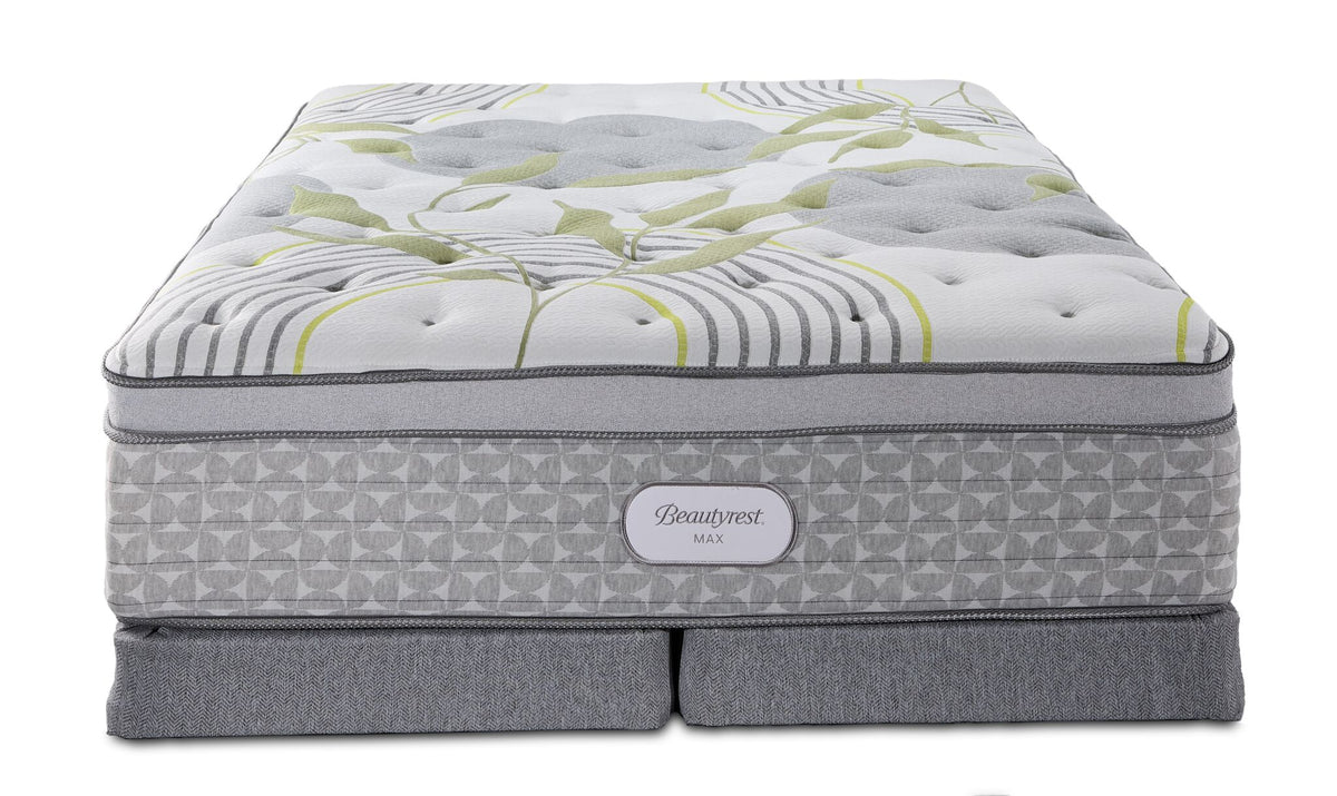 Beautyrest Max Moon Euro Top Plush Queen Mattress and Low Profile Split Boxspring Set