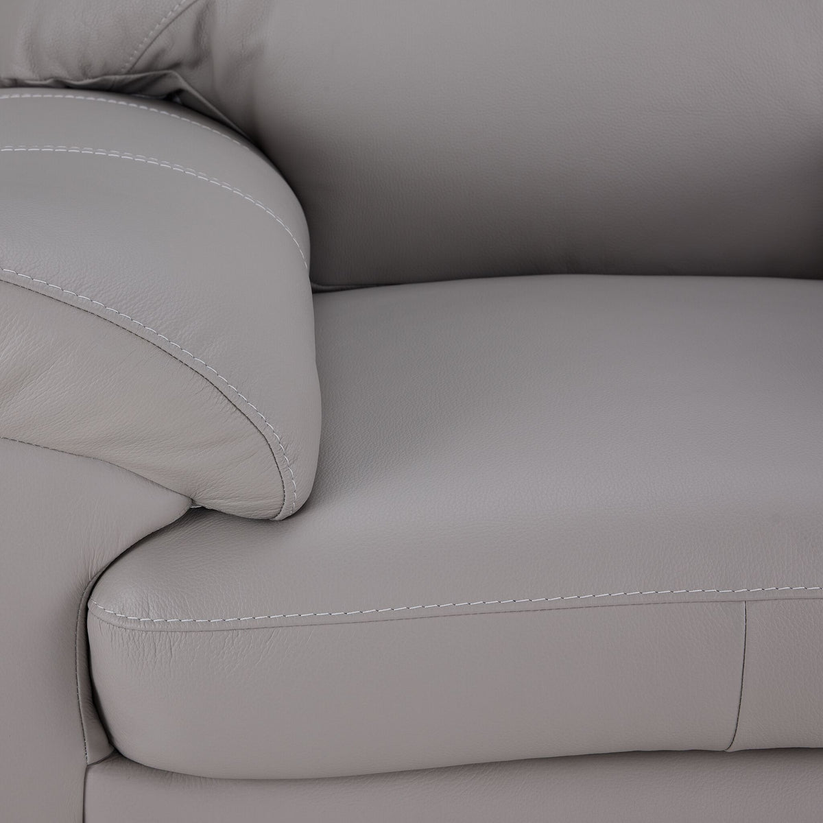 Raphael Leather Chair - Cloud Grey