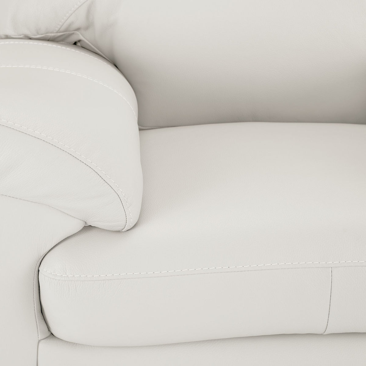 Raphael Leather Sofa - Silver Grey