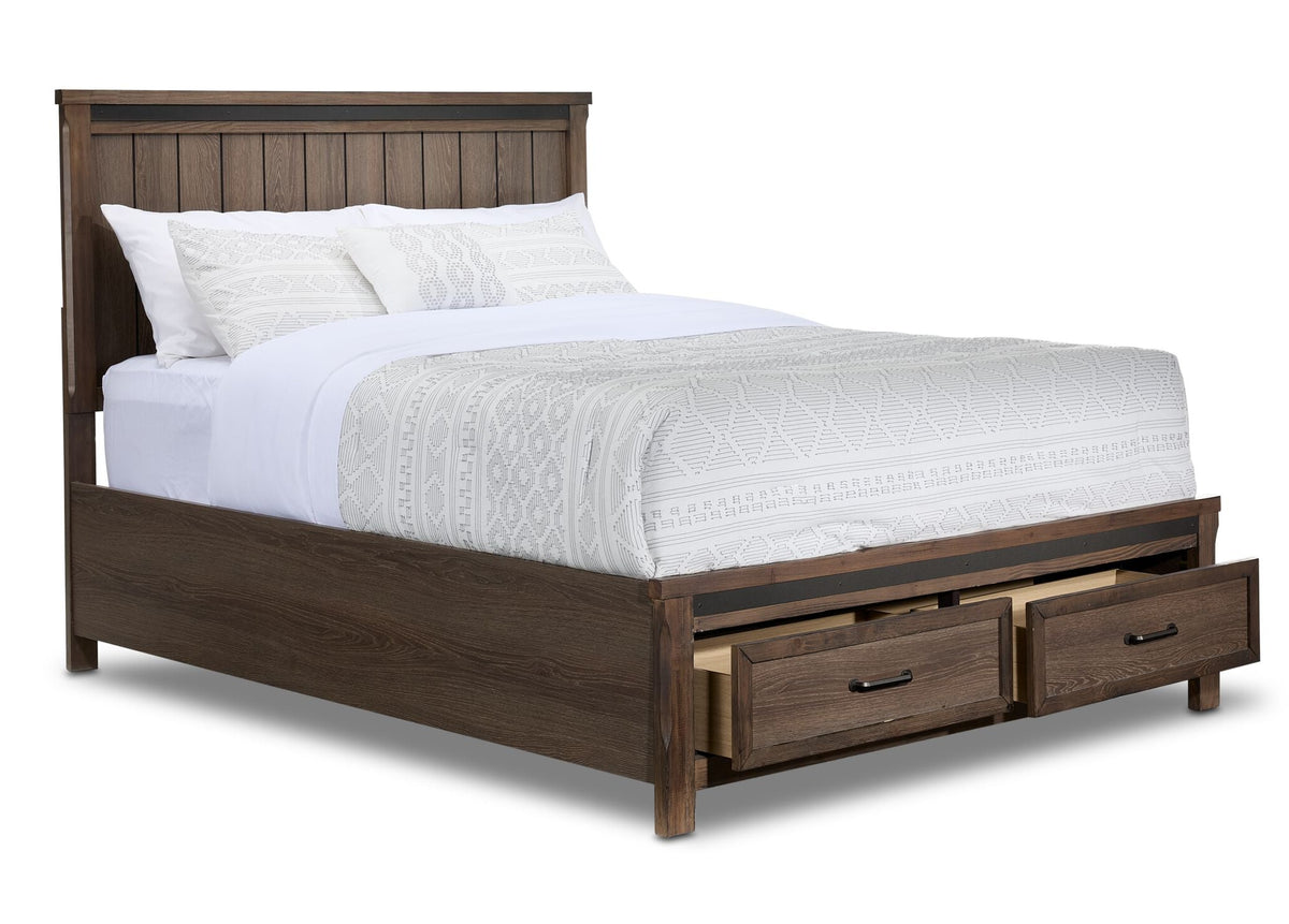 Rossco 3-Piece King Storage Bed - Rustic Oak