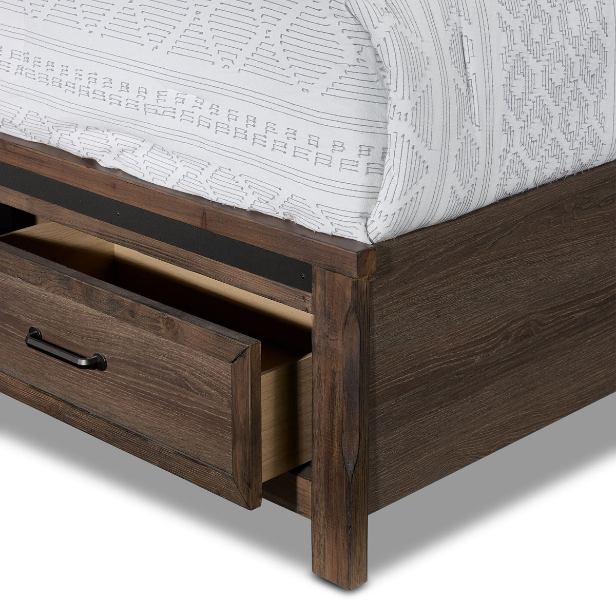 Rossco 3-Piece King Storage Bed - Rustic Oak