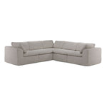 Bliss beige 5-piece boneless modular sectional with polyester upholstery and foam cushions
