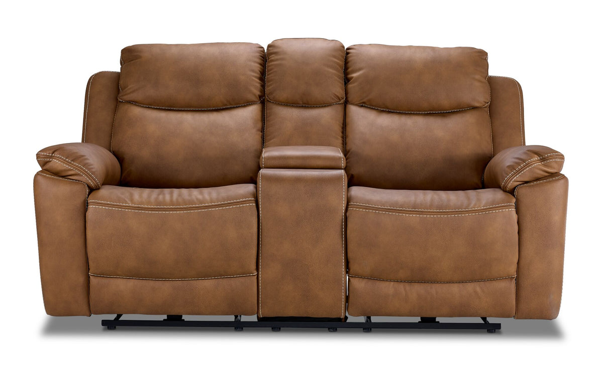 Santa Fe Power Reclining Loveseat with Console - Copper