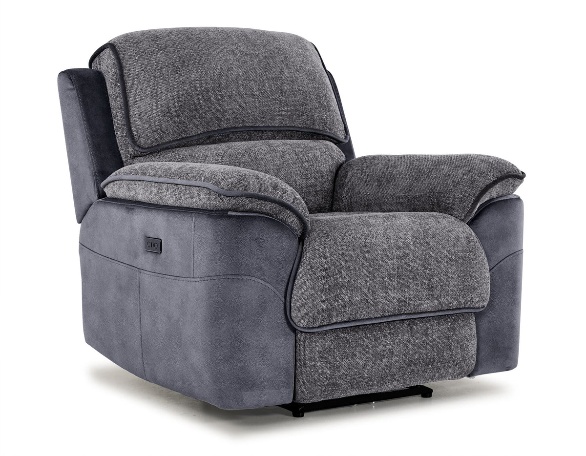 Vandelay Power Reclining Sofa, Loveseat and Chair Set - Blue