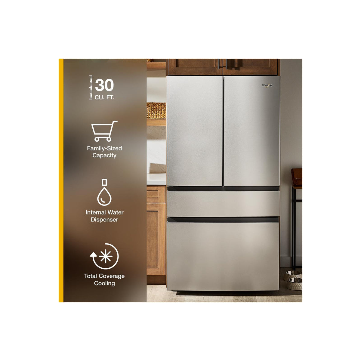 Whirlpool 36" 30 Cu. Ft. Fingerprint-Resistant Stainless Steel French Door Refrigerator - WRMF3336SZ--