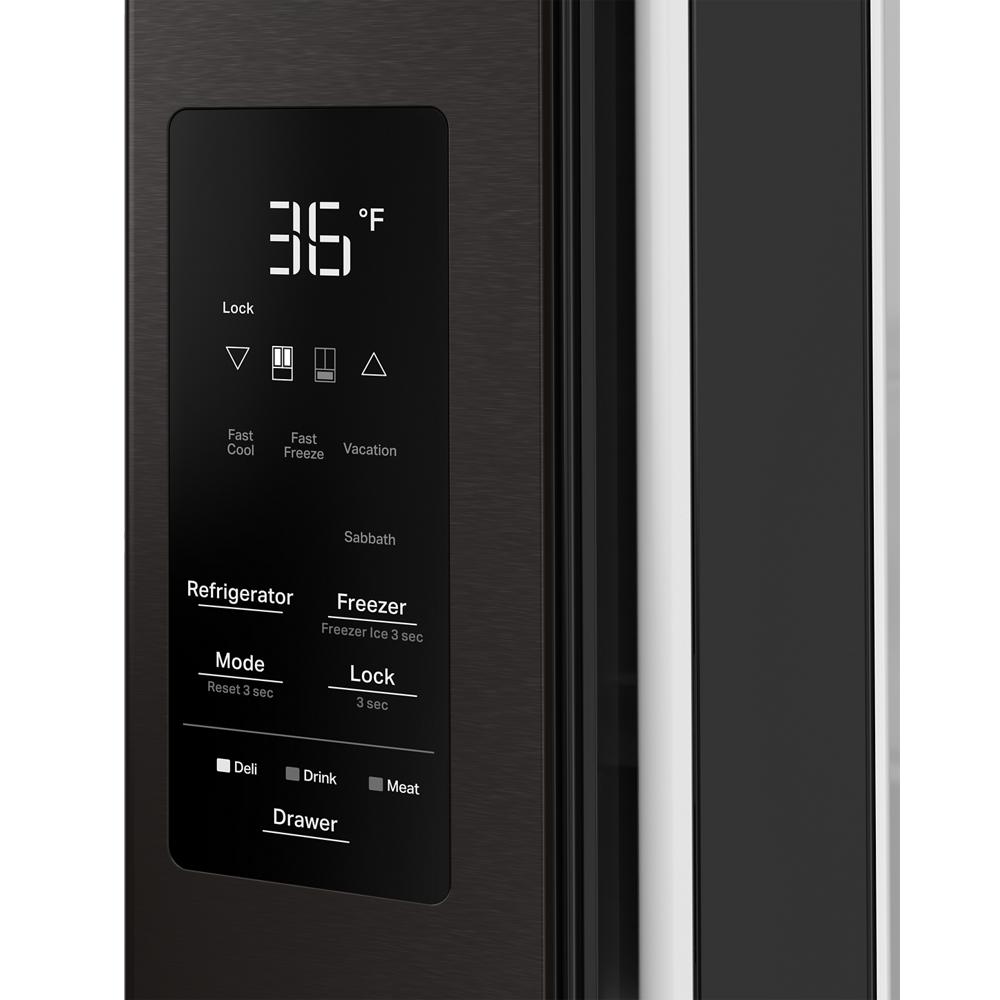Whirlpool 36" 29 Cu. Ft. Print Resist Black Stainless Steel French Door Refrigerator - WRMF3636SV