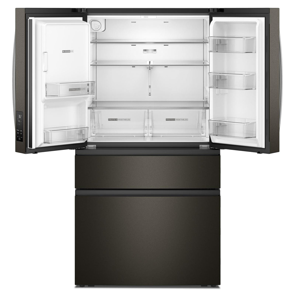 Whirlpool 36" 29 Cu. Ft. Print Resist Black Stainless Steel French Door Refrigerator - WRMF3636SV