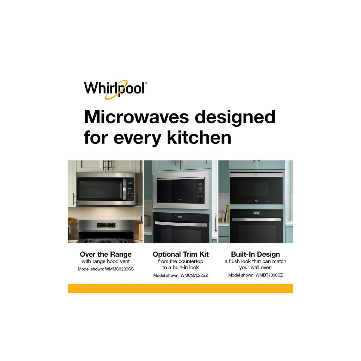 Whirlpool Fingerprint Resistant Stainless Steel Smart Built-In Convection Microwave (1.1 Cu. Ft.) - YWMBT7030SZ--