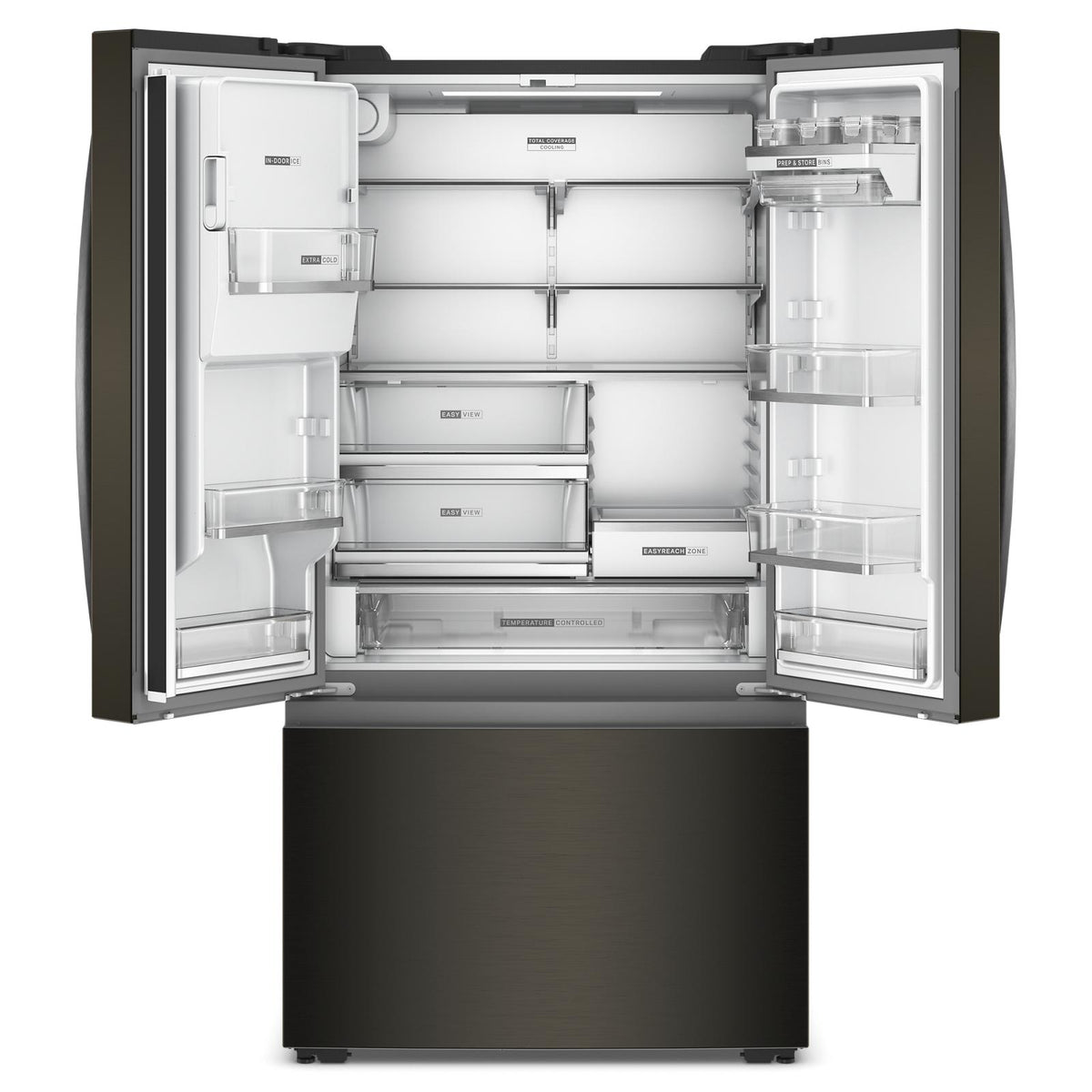 Whirlpool 36" 23.4 Cu. Ft. Black Stainless Steel Counter-Depth 3-Door French Door Refrigerator – WRFC7036RV