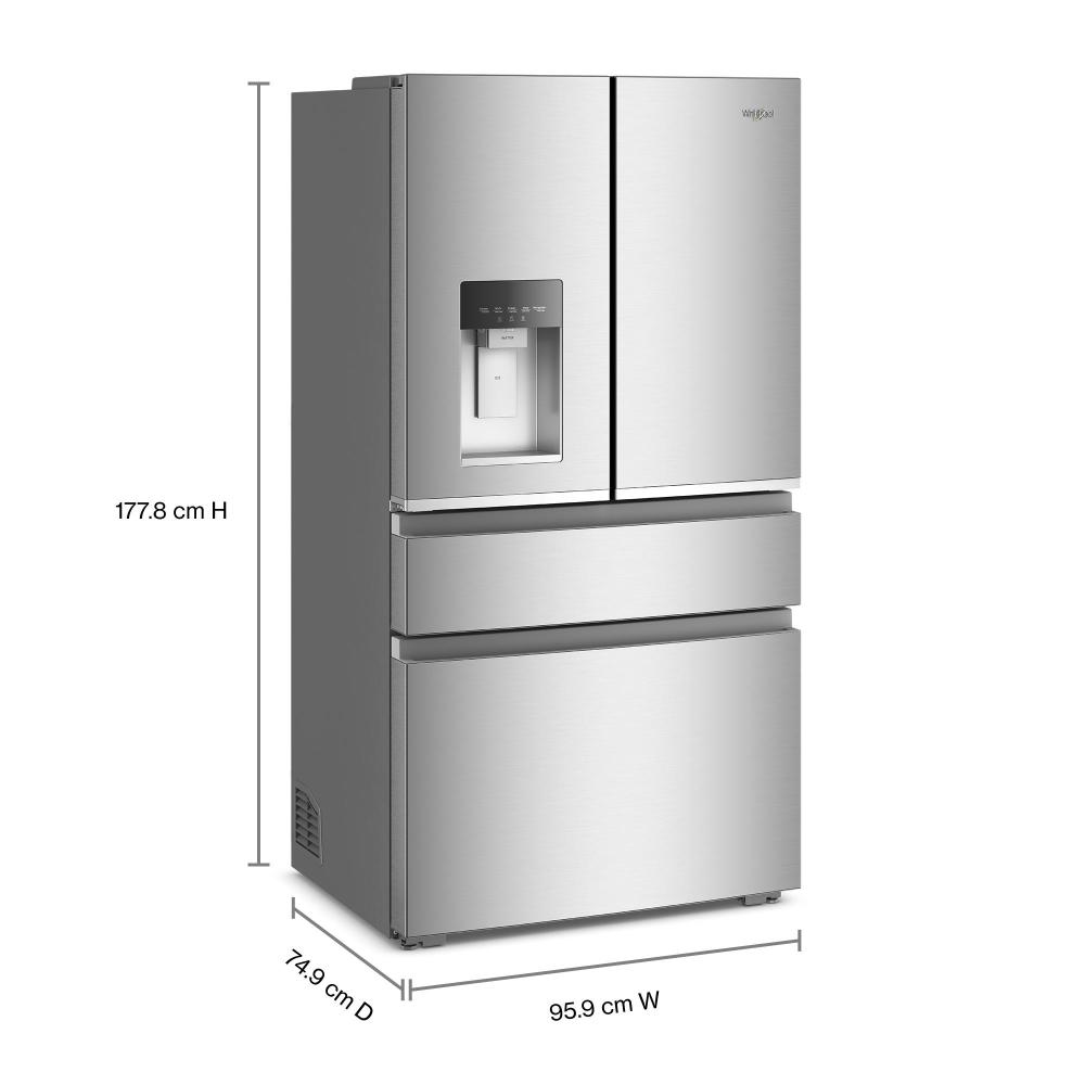 Whirlpool 36" 22.0 Cu. Ft. Fingerprint-Resistant Stainless Steel Counter-Depth 4-Door French Door Refrigerator – WRMC7036RZ
