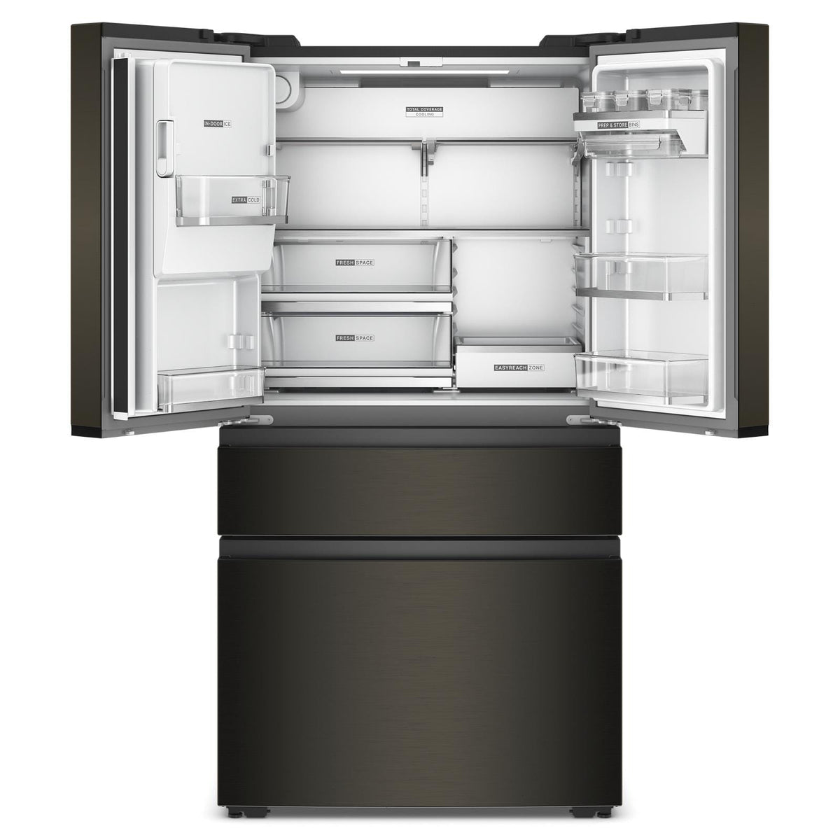 Whirlpool 36" 22.0 Cu. Ft. Black Stainless Steel Counter-Depth 4-Door French Door Refrigerator – WRMC7036RV