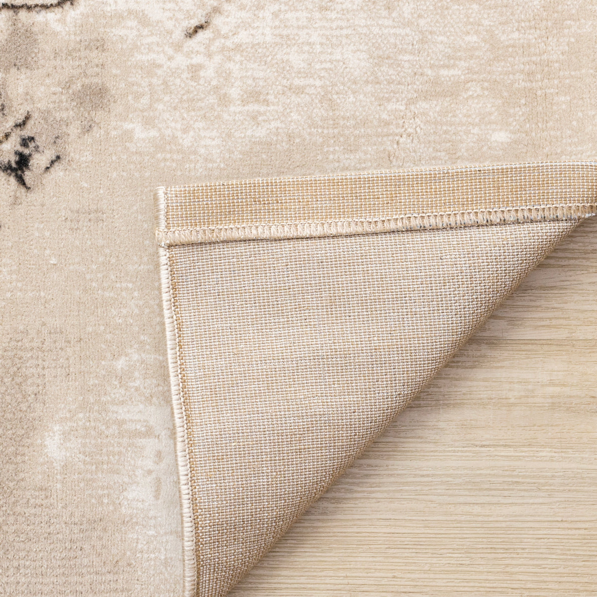 Autumn Drift 6'7" x 9'6" Distressed Foliage Area Rug - Light Brown, Beige