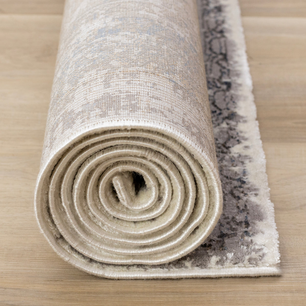 Chateau Charm 6'7" x 9'6" Elegant Classic Area Rug - Grey, Beige