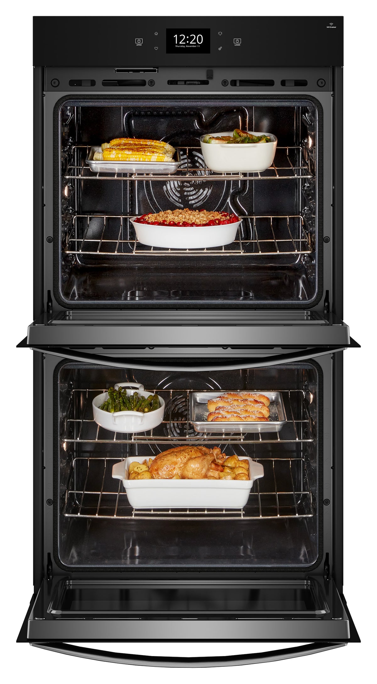 Whirlpool Fingerprint Resistant Stainless Steel Double Wall Oven (8.60 Cu Ft) - WOED7027PZ