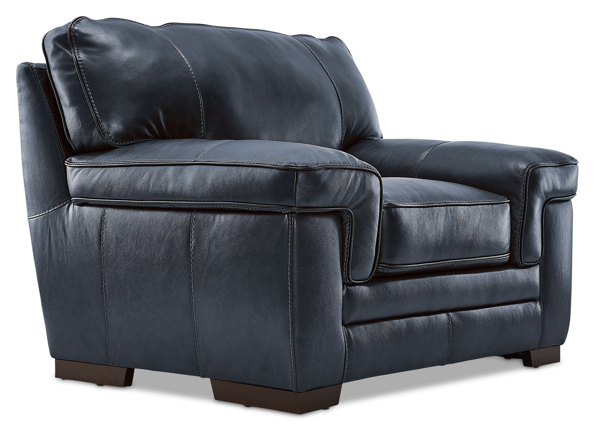 Stampede Leather Chair - Cobalt