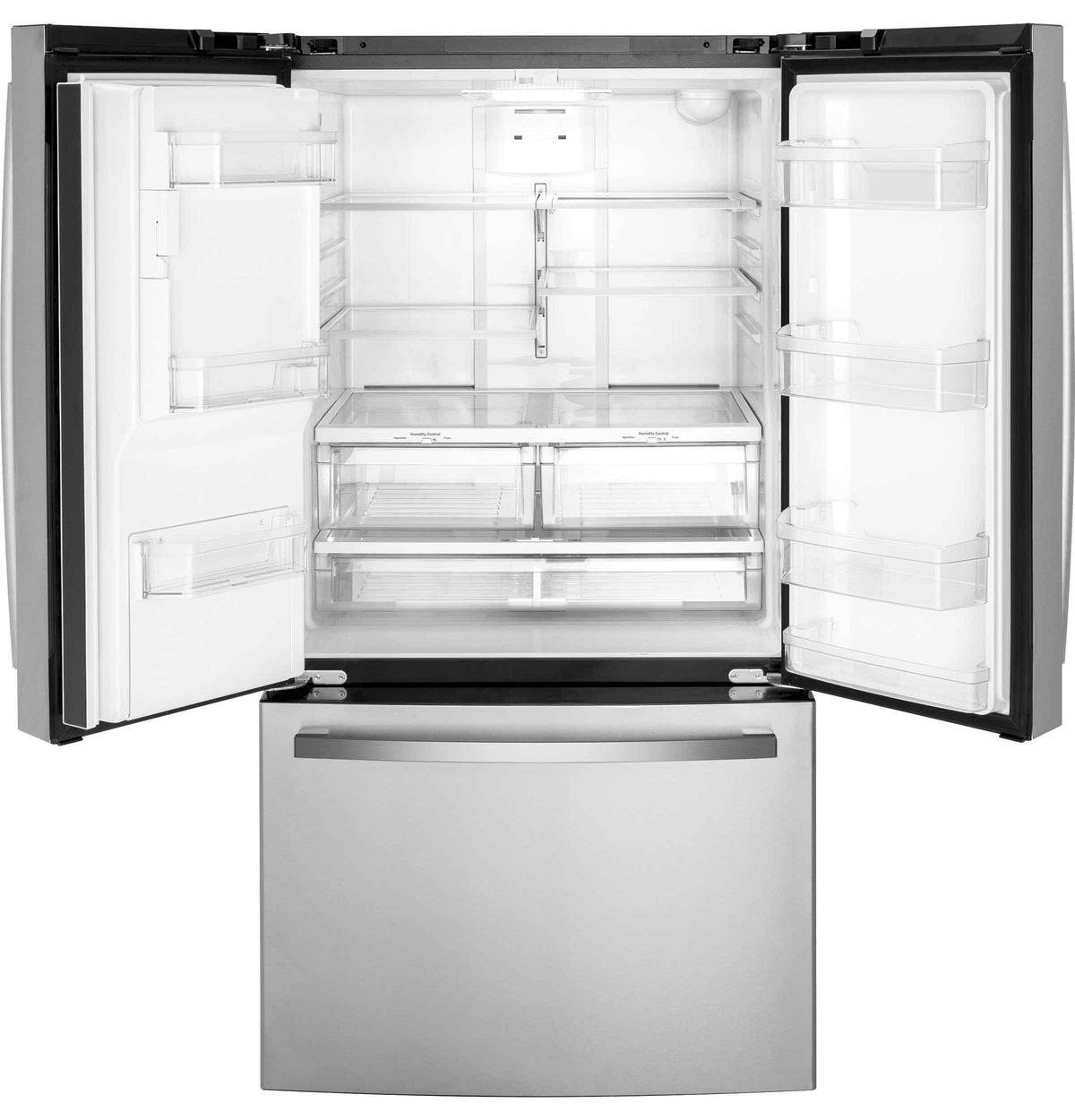GE 35.75" 25.6 Cu. Ft. Fingerprint Resistant Stainlees Steel French Door Refrigerator - GFE26JYMFS