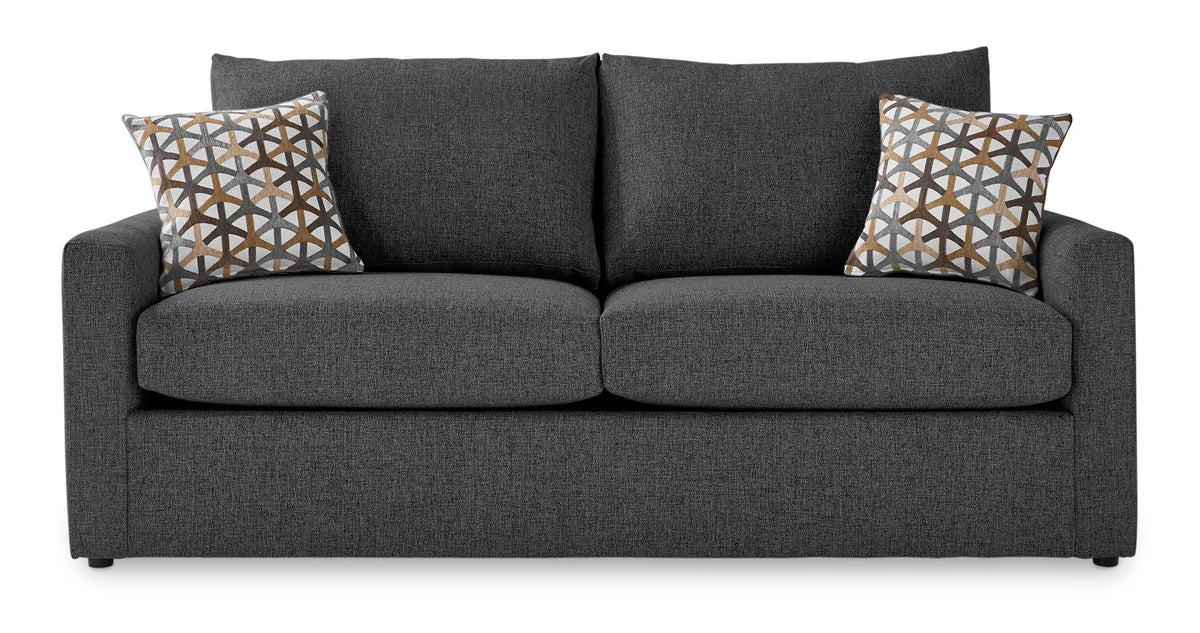 Harper Queen Sofa Bed with Memory Foam Mattress - Charcoal