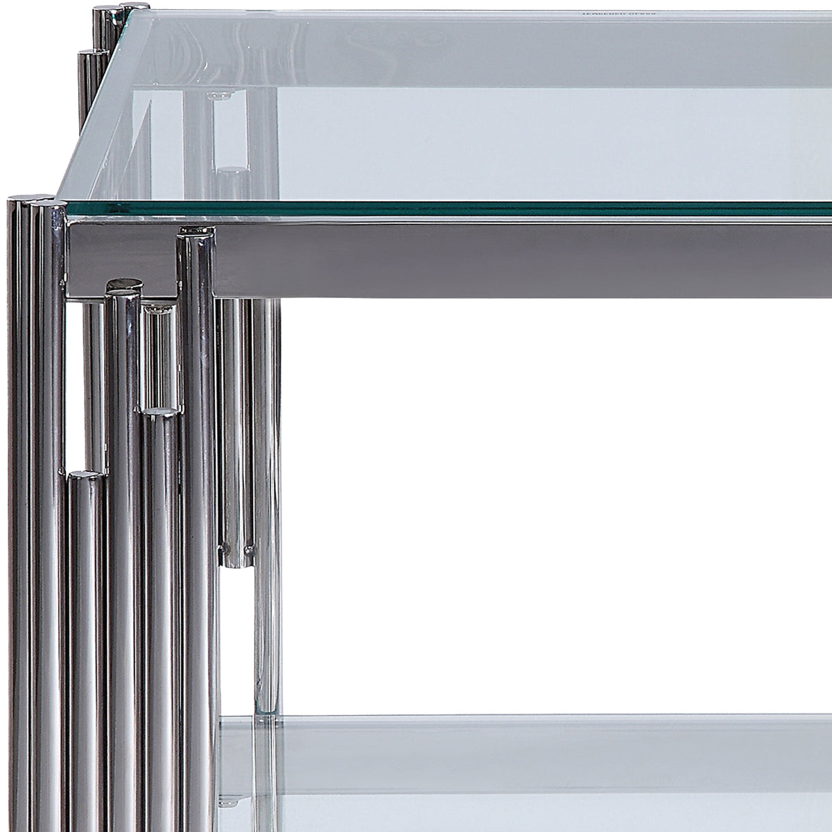 Liana 47" Coffee Table - Glass and Stainless Steel