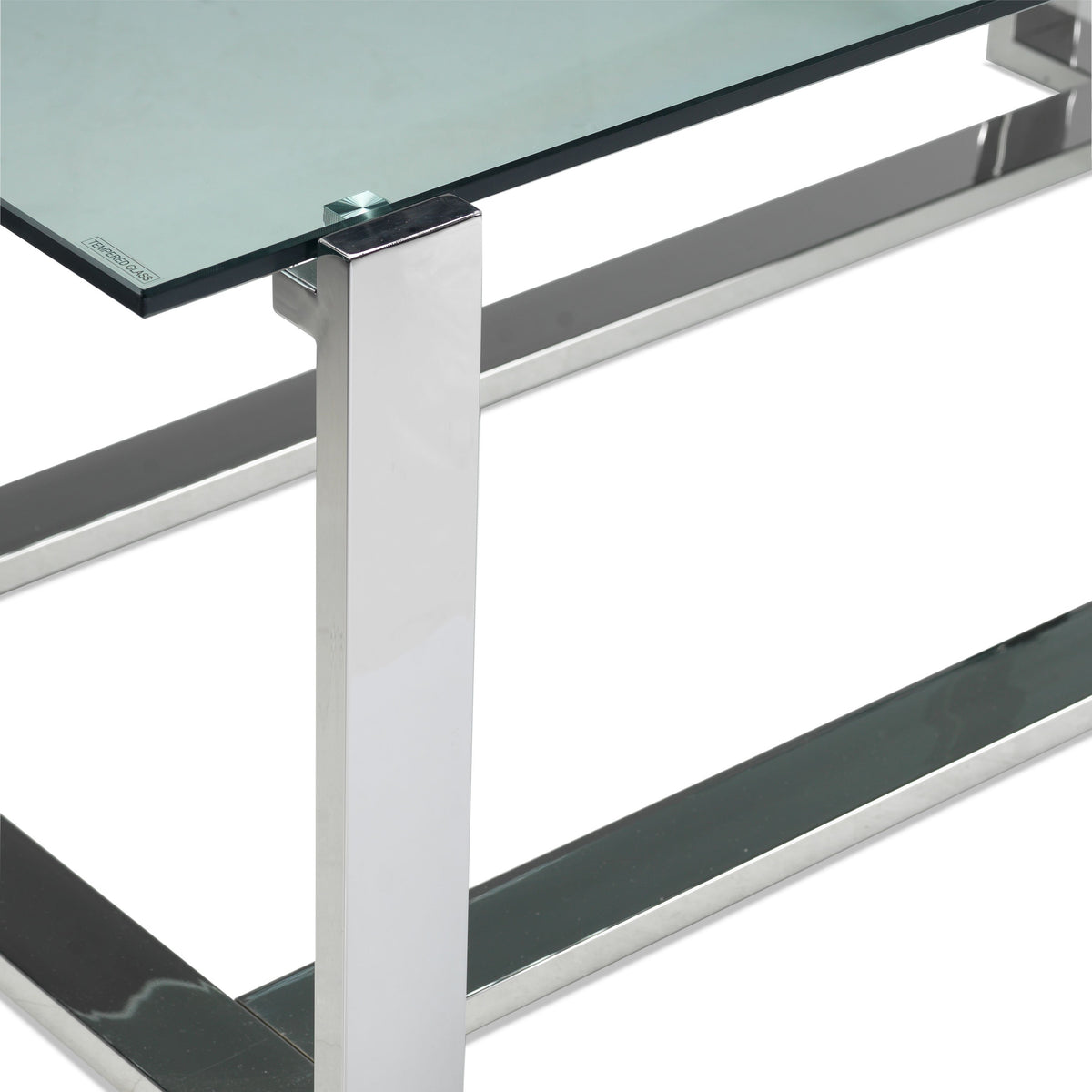 Sidney Coffee Table and Two End Tables - Stainless Steel and Glass