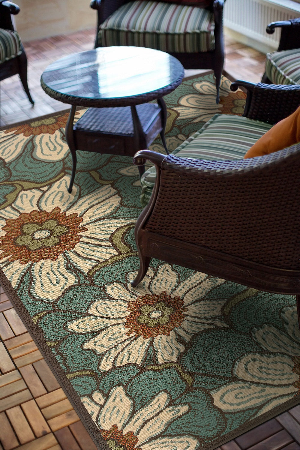 Castle 3444M Floral Indoor/Outdoor Area Rug (7'10" x 10'10")