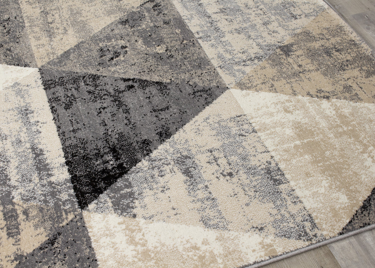 Siecle Triangle Shapes Area Rug - 3' X 5' - Cream/Beige
