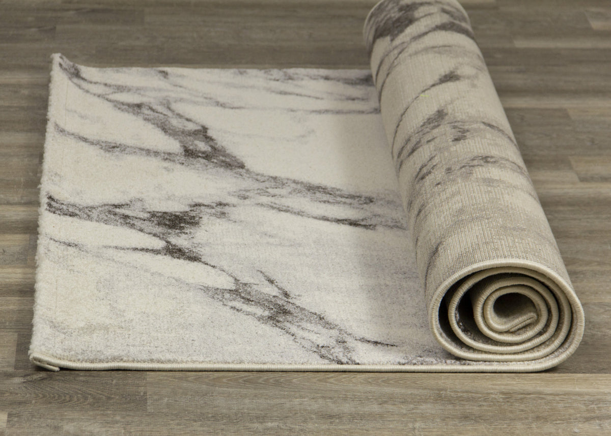 Mirza Marble Profile Area Rug - 5' X 8' - Cream/Grey