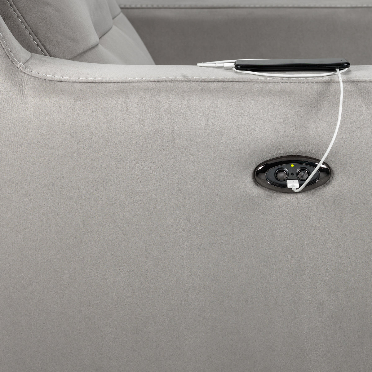 Lucas Power Reclining Loveseat - Silver Grey