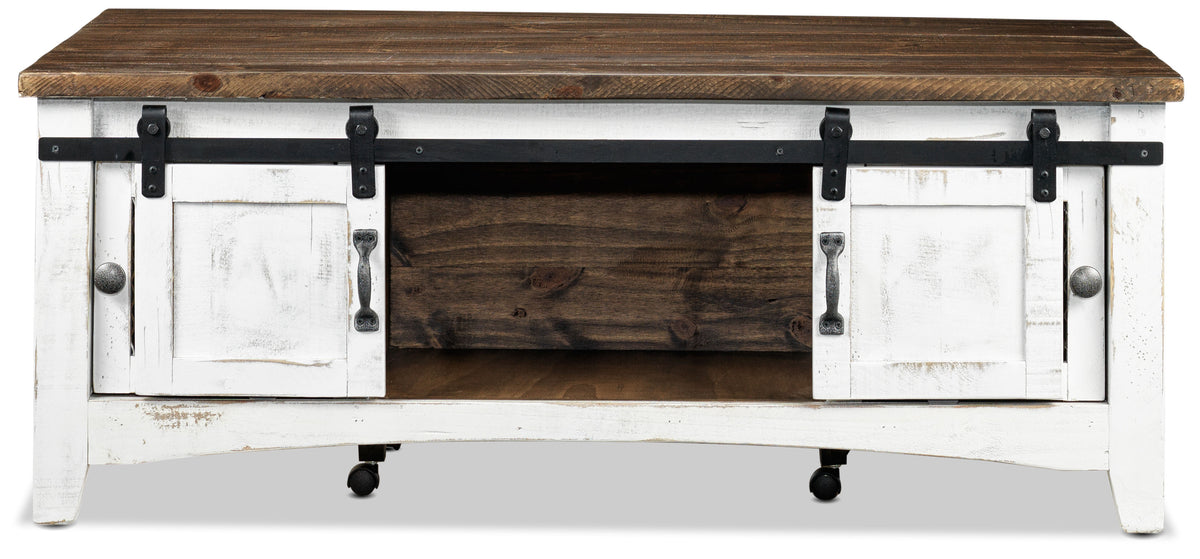 Pueblo 50" Coffee Table - Weathered White