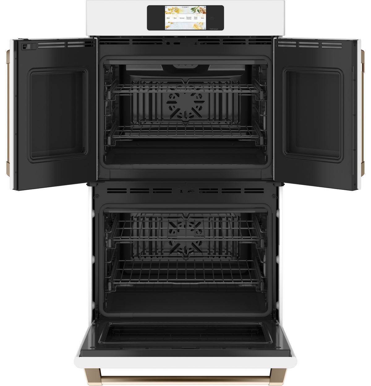 Café Matte White 30" Built-In French-Door Double Convection Wall Oven (10.0 Cu.Ft) - CTD90FP4NW2