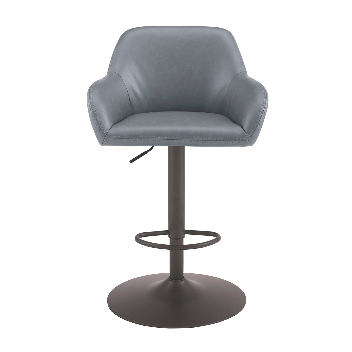 Brycen Bar Height Stool - Grey PU, Bronze