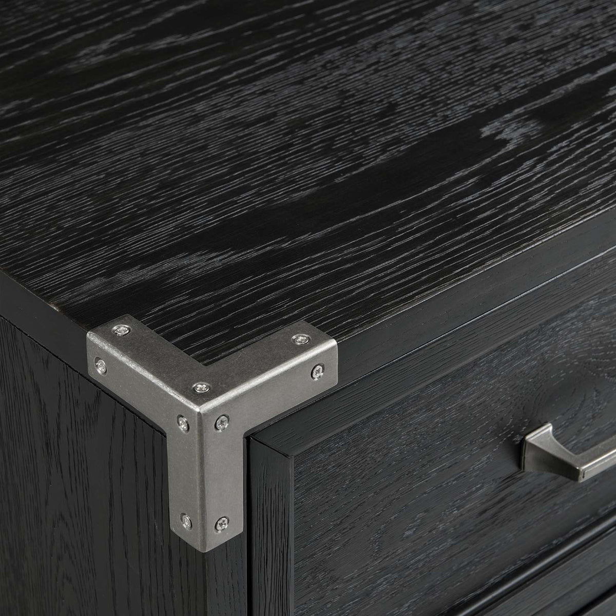 Laguna Night Table - Weathered Oak, Black