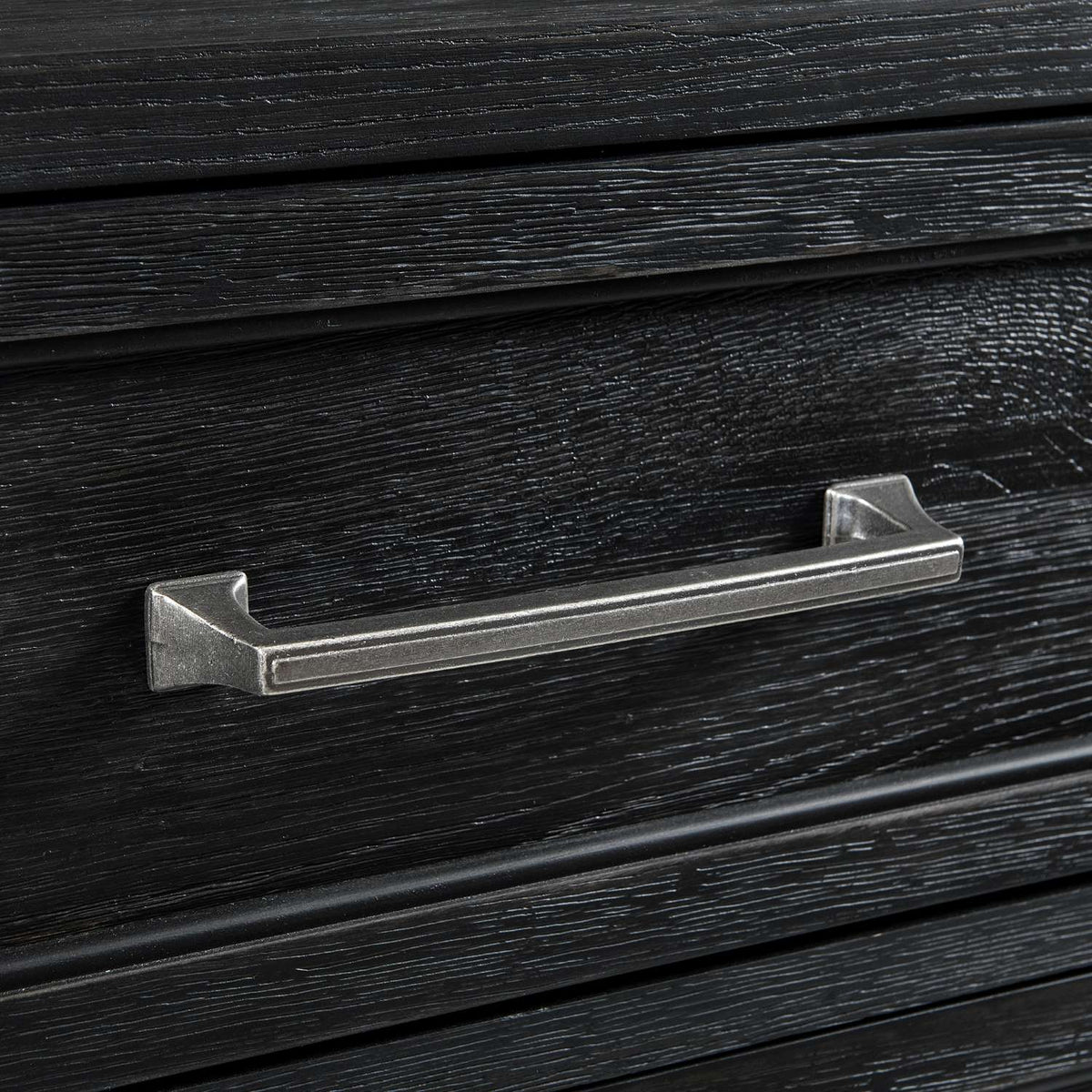 Laguna Night Table - Weathered Oak, Black