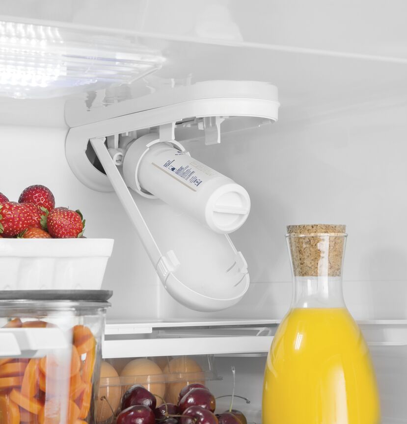 GE internal water dispenser inside French door refrigerator for filtered water access