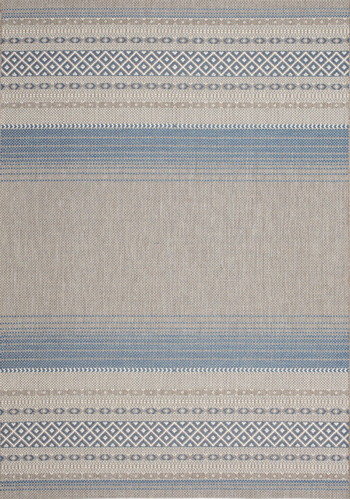 Terra Tribal 5'3" X 7'7" Outdoor Area Rug - Cream, Taupe and Brown