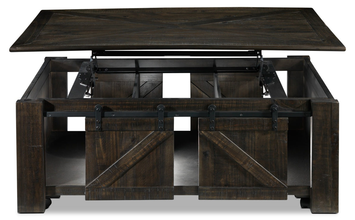 Gable 50" Lift-Top Coffee Table - Weathered Charcoal
