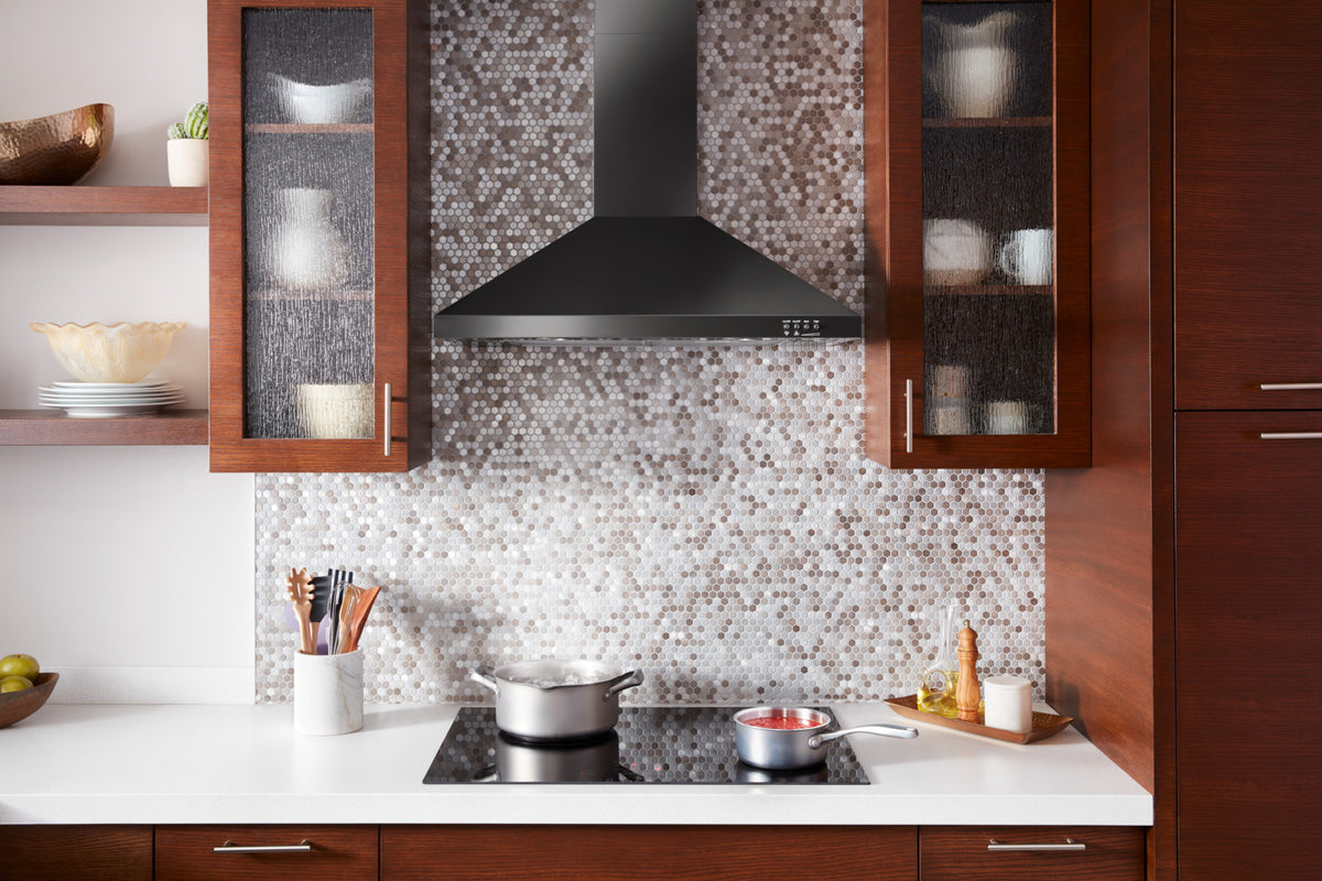 Whirlpool Black Stainless Steel 36" 400 CFM Canopy Wall-Mount Range Hood - WVW53UC6HV