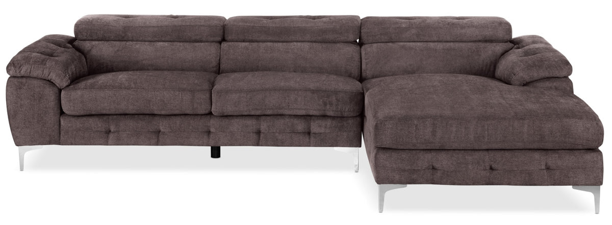 Aidhan 2-Piece Sectional with Right-Facing Chaise - Chocolate
