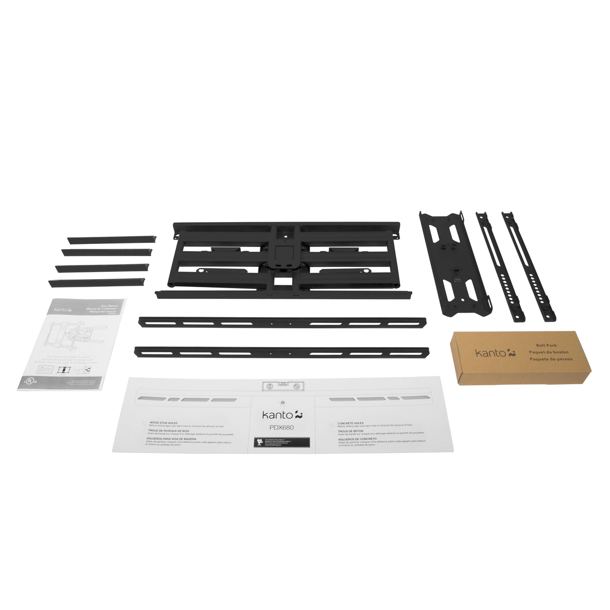 Full Motion TV Wall Mount with 24" of Extension for 39" to 80" TVs - PDX680