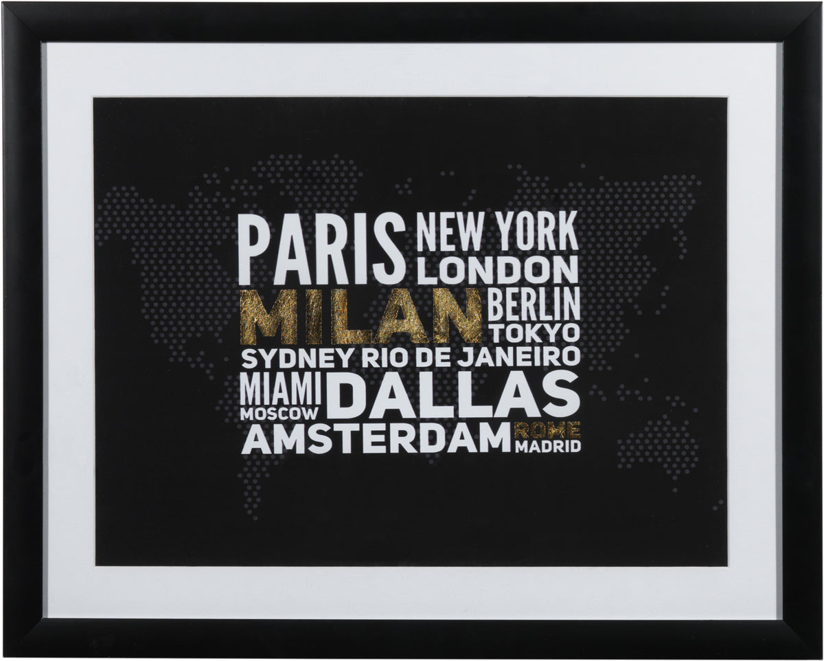 World Cities Framed Print (20" X 16")
