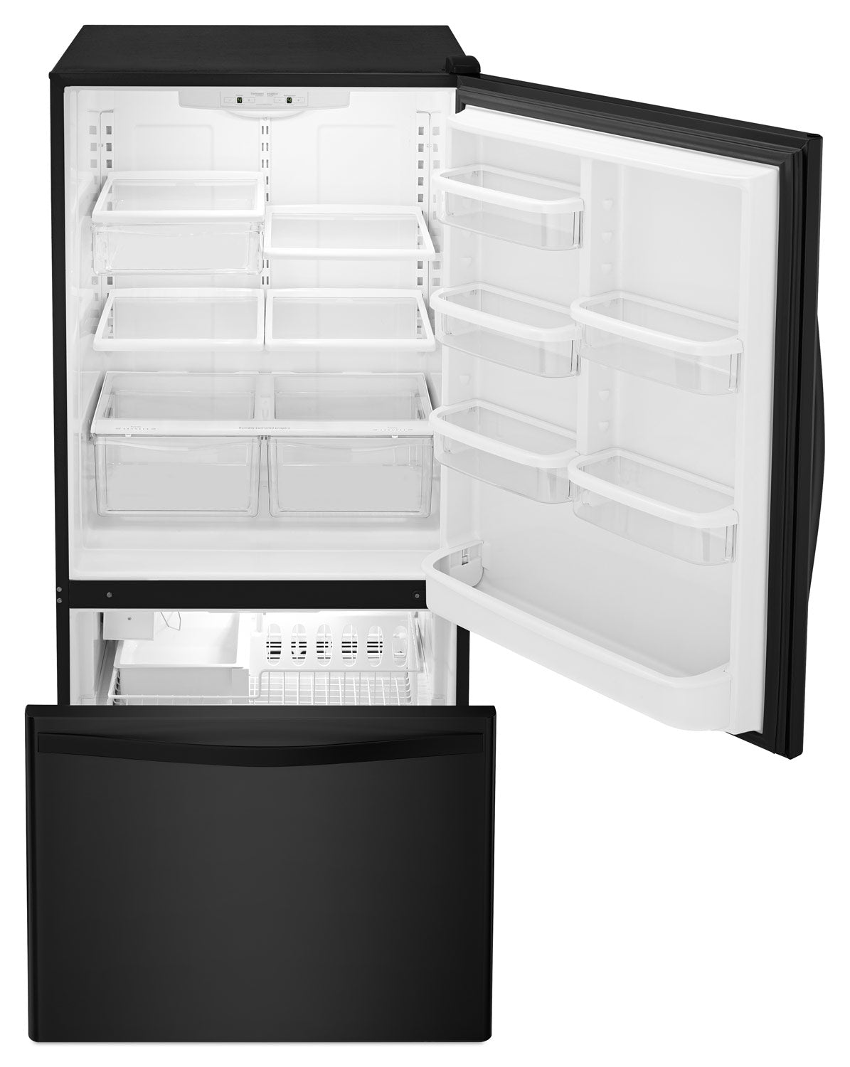 Whirlpool Black Bottom-Freezer Refrigerator (22.1 Cu. Ft.) - WRB322DMBB