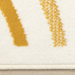 Functional Modern Curves Area Rug - 5' X 8' - Cream/Yellow