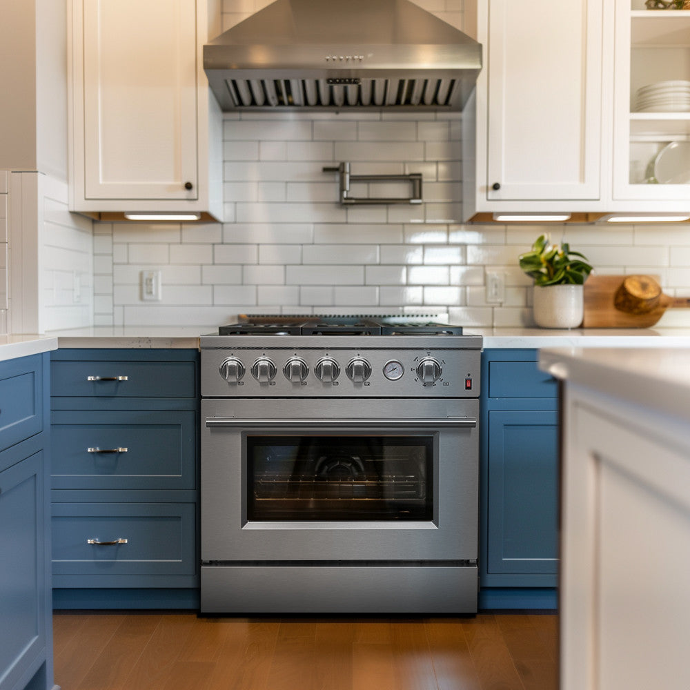 Forno Premium Stainless Steel Kitchen Package with Gas Range, Bottom Freezer Refrigerator and Dishwasher - FBDL-012-01CAUS